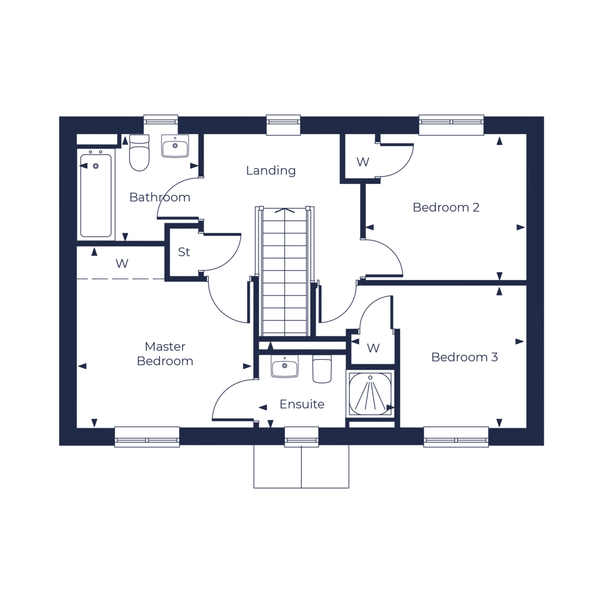 The Burlton First Floor Floorplan | Fletcher Homes