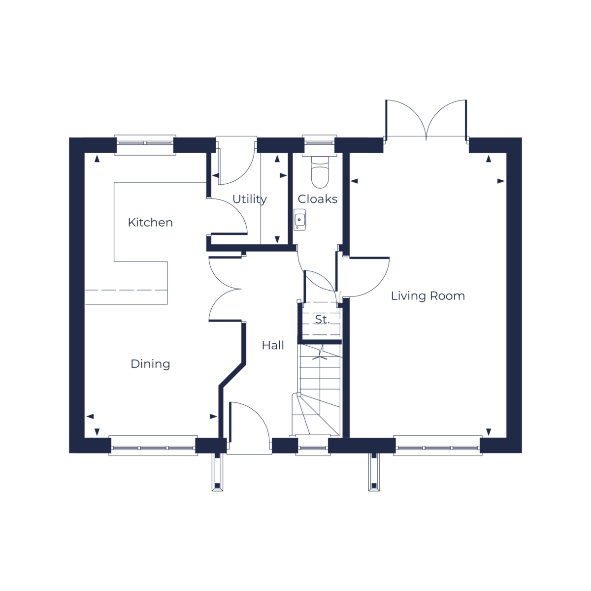 The Albrighton floorplan, ground floor, Guinevere Park | Fletcher Homes